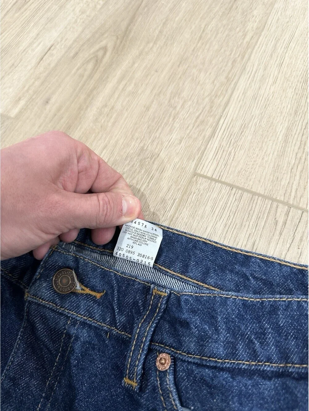 Vintage Levi's 505 Orange Tab Jeans Mens 36x30 Regular Straight Blue Denim 1995